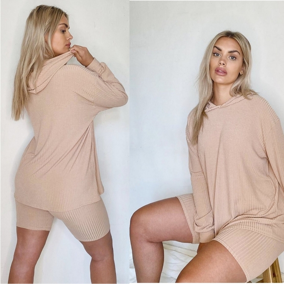 Boohoo Plus Other - Boohoo Plus Sz 20 Soft Rib Hoodie & Cycle Short